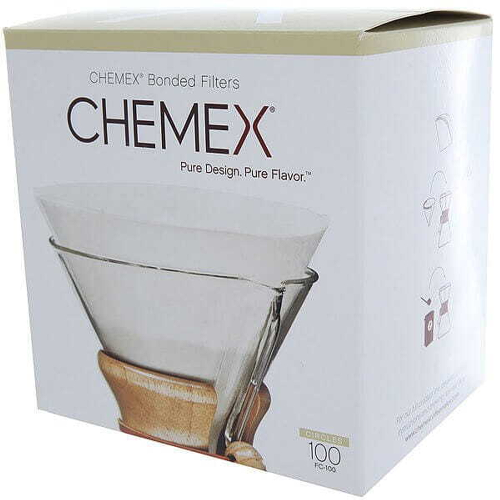 Фильтры бумажные круглые Chemex FC-100 белые 100 шт.